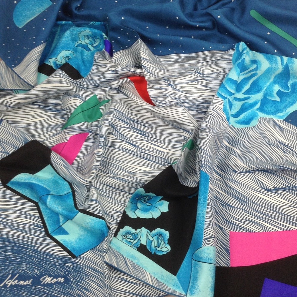 NWOT Hanae Mori Silk Galaxy Print Scarf